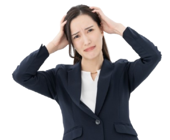 悩んでる女性画像